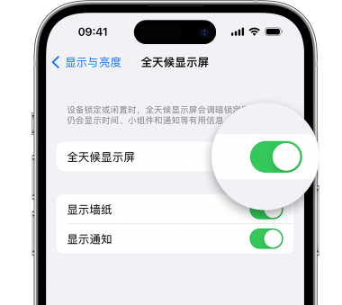 巴彦淖尔苹果15预约维修分享iPhone15如何设置全天候显示屏幕可见 